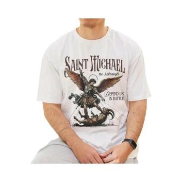 Imagem de Camiseta Cristã Confortável Colorida De São Miguel Arcanjo Para Homens