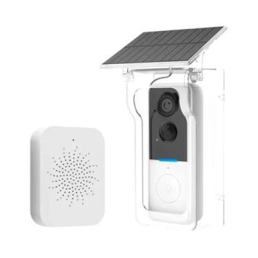 Imagem de Campainha De Vídeo Sem Fio Solar Tuya Com Sensor De Presença Humana PI