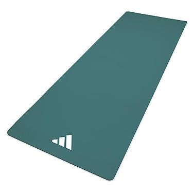 Imagem de adidas Tapete de ioga grosso de 8 mm – Espuma de EVA antiderrapante para exercícios para homens e mulheres – ideal para academia em casa, ioga, estúdio de pilates – leve, dobrável