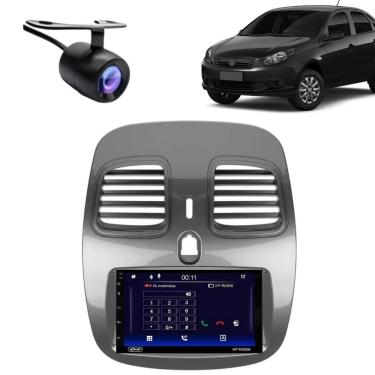 Imagem de Central Multimídia Automotiva Android Auto Grand Siena Moldura + Câm Grafite 7 Touch Sc...