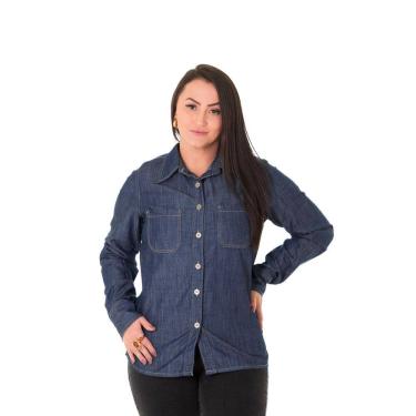 Imagem de Camisa Jeans Feminina Arauto Leve M/l