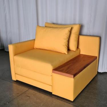 Imagem de Poltrona Cama Solteiro com Tampo Lateral Direito Tecido Acquablock 100