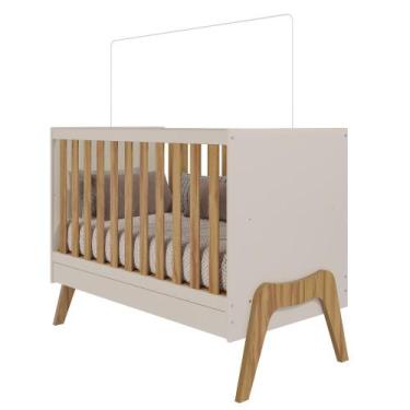 Imagem de Berço Peroba Guti Multifuncional Infantil Mdf Off White/amêndoa