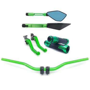 Imagem de Kit Manete Manopla Guidão Retrovisor Cbtwister Gravado Laser - NoBrand