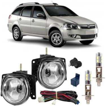 Imagem de Kit farol milha fiat palio weekend g3 2004 a 2012 led vidro - SUITS