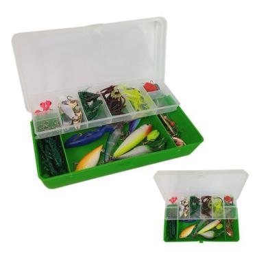 Imagem de Isca Artificial Kit Pesca Estojo Alicate Anzol Caixa Organizadora Mult