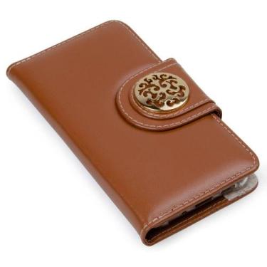 Imagem de Capa Carteira Couro Johari Caramelo Para Moto G84 5G XT2347 - CELLWAY