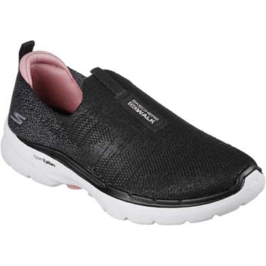 Imagem de Tênis Slip On Go Walk 6 Hyper Pillar Glimmering 124502 Skechers, Preto
