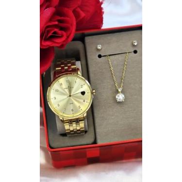 Imagem de Kit Relógio Feminino Mondaine Colar Brinco 99907lpmkde1k1 - RELOGIO MO
