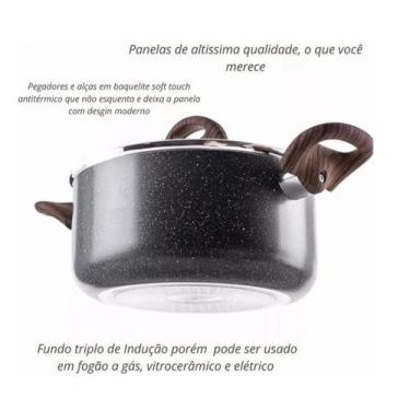 Imagem de Jogo de panelas 6 Pças Granito Ind C/ Panela Pressão Brinox