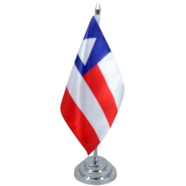 Imagem de Bandeira Mesa Dupla Face Bahia Mastro 29 Alt. Cetim - SP Bandeiras 