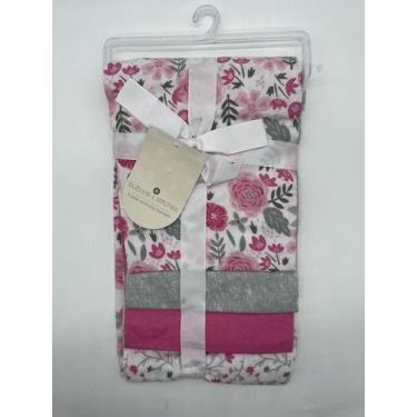 Imagem de Kit com 4 Cueiros Flanelados Flores- 80x80cm - Buttons & Stitches, Fúc