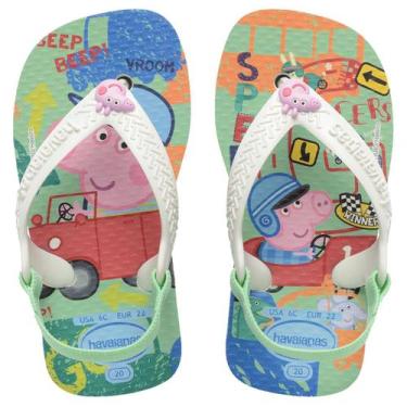 Imagem de Chinelo Elástico Infantil Menina Bebê Peppa Pig Havaianas, Branco, Bra