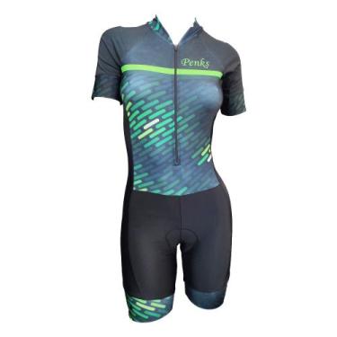 Imagem de Macaquinho Ciclismo Bike Feminino Penks Green Forro D100, Verde, P, Mu