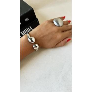 Imagem de Bracelete Orgânico Redondo - Nilza Biju, Níquel