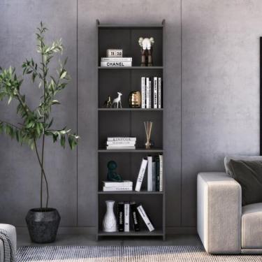 Imagem de Estante de Livros 57CMX183CM 5 Prateleiras 2328 Preto/Vulcano - Mademo