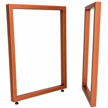 Imagem de PÉS RETANGULARES de MESA Estilo INDUSTRIAL 75x60cm Kit 2un - AmadeuS M