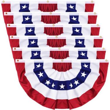 Imagem de Banner Grastfu 6 Unidades 91x183 cm Bandeiras Americanas Bunting