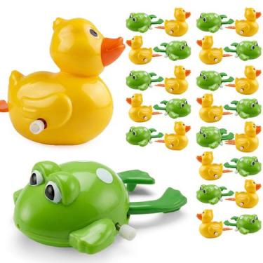 Imagem de Kit 36 Sapo Pato Brinquedos Para Bebês Banho E Piscina Nada Sozinho Na