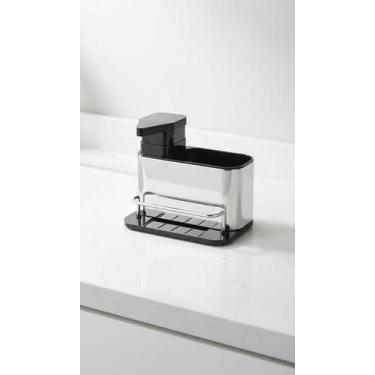 Imagem de Dispenser Detergente Aço Inox c/ Porta Esponja - Congratulations Store