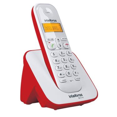 Imagem de Telefone sem Fio Intelbras TS 3110 com Display Luminoso e Tecnologia DECT 6.0 Branco e Vermelho 1 Unidade