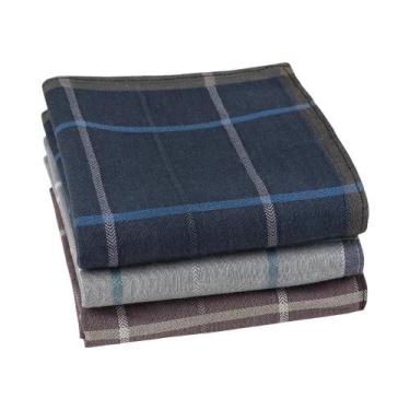 Imagem de Conjunto De Lenços Xadrez Masculinos Finos De 3 Peças, Quadrados De 16