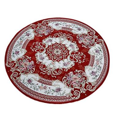 Imagem de Tapetes redondos, tapetes antiderrapantes para absorção de água, tapete de chão para quarto, manta luxuosa para sala de estar e mesa de chá - diâmetro B 100 cm