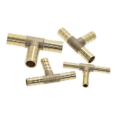 Imagem de Encaixe de tubo de emenda de latão T XYU Tipo Mangueira Barb 4mm 6mm 8mm 10mm 12mm Cobre Farpado Conector Adaptador de junta, 3way, t, 8mm Barb