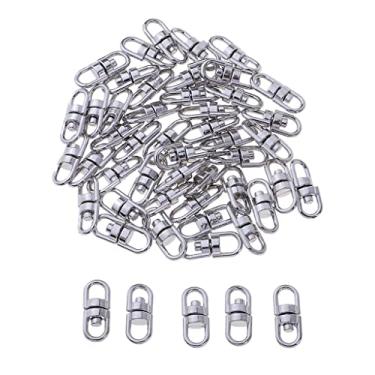 Imagem de DYNWAVE Fecho de Conectores Giratórios de 50 Pacotes, Rotação de Metal Giratória a, Talabartes Ferragem Paracordaa Gancho de Giratór, Prata, Pequena