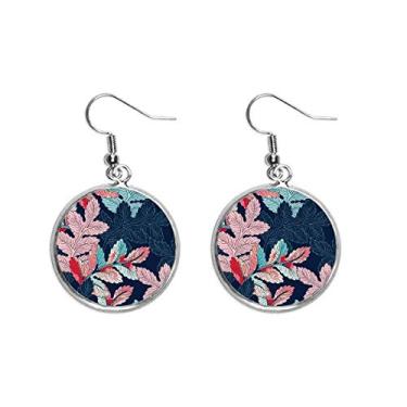 Imagem de Brinco de folha em pó, desenho de planta, orelha, pendurado, prata, joia feminina