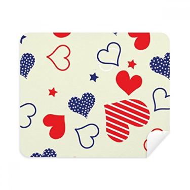 Imagem de Pano de limpeza de tela azul em forma de coração Pentagrama América, 2 peças, tecido de camurça