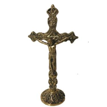 Imagem de Crucifixo Mesa Altar Bronze Igreja Religioso Artesanato - Ats