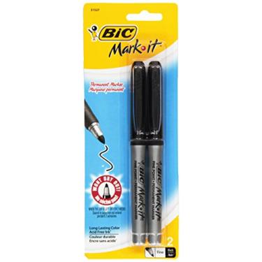 Imagem de Marcador permanente BIC Mark-it, ponta fina, preto, 2 unidades