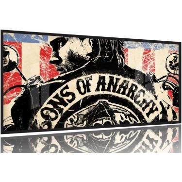Imagem de Quadro Sons Of Anarchy Séries Decorativo Em Tecido 130x60 Moldura Preta 2x2
