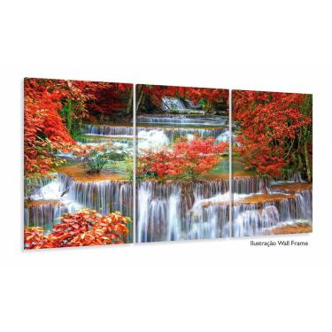 Imagem de Quadro Decorativo Cachoeira Floresta Tropical 120x60 Sala