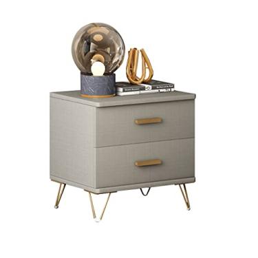 Imagem de Mesas Laterais para Cama Mesa de Cabeceira Simples Moderno Cabeceira Cabeceira Quarto Casa Mesa de Cabeceira Luz de Madeira Luxuosa Gaveta Dupla Armário de Armazenamento Mesas de Cabeceira para Quarto (Cor: B)