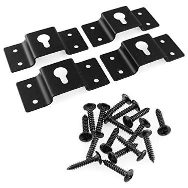Imagem de Suporte de alto-falante para pendurar DGZZI com 4 peças para montagem na parede, conector de placa de gancho de ferro com parafusos de montagem para caixa de som surround de alto-falante de áudio