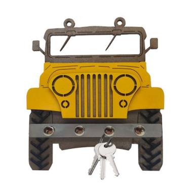 Imagem de Porta Chaves Formato Carro Jeep Jipe Mdf Chaveiro Criativo - Marxgreg3