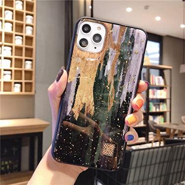 Imagem de Capa de telefone com textura de pedra de granito brilhante de folha de ouro para iphone 12 mini 11 13 pro xs max x xr 7 8 plus se capa macia, d30, para iphone 11
