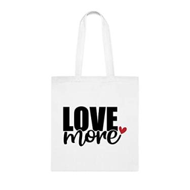 Imagem de Bolsa Love More, Love More Tote Presente, Love More, Love More Bolsa de Ombro, Love More Reutilizáveis, Ideia de de Natal, Presente Para Ela, Presente Para Ele, Bolsa Feminina, Branco