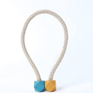 Imagem de Cinta de cortina fivela de vento nórdica sem instalação fivela magnética DIY corda borla cortina tiebacks suportes de cortina, T5,4 pcs