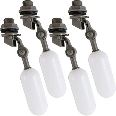 Imagem de ROYHOO 4 pçs válvula de esfera flutuante de 1/2 polegada válvula de flutuação de água de plástico mini válvula de flutuação de plástico com braço ajustável para controle automático do nível de água do