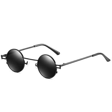Imagem de Moda de rua Pequeno Óculos de Sol Redondos Homens Mulheres Elegante Moldura Design Retro Steam Punk Óculos de Sol Hipster Sombra Gafas de Sol, 1, Tamanho Único