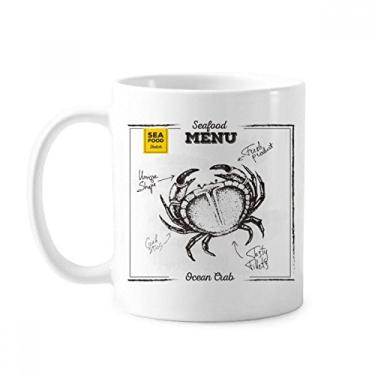 Imagem de Caneca de cerâmica de cerâmica para café e porcelana com desenho de caranguejo