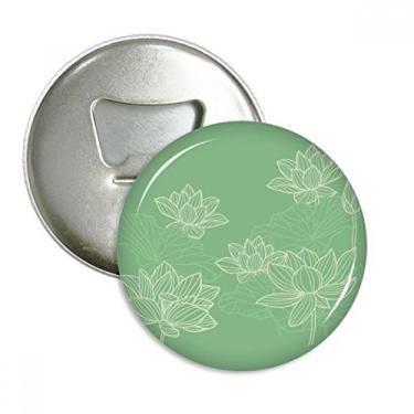 Imagem de Lótus Flor Linha Abridor de Garrafas Imã de Geladeira Emblema Multifuncional