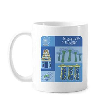 Imagem de Caneca de cerâmica para viagem em Singapura, com ponto de referência, cerâmica para café, xícara de porcelana