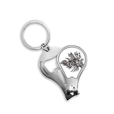 Imagem de Marine Life — Cortador de unhas com ilustração de peixe preto e abridor de chave