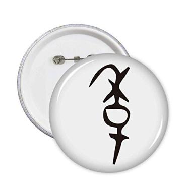 Imagem de Inscrição de osso sobrenome chinês personagem Ji Pins crachá botão emblema acessório decoração 5 peças