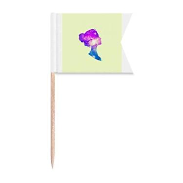 Imagem de Avatar Star Girl Outline Bandeiras de palito de dente marcadoras para bolo de festa, prato de queijo