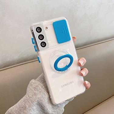 Imagem de Caso de lente deslizante de proteção de câmera para Samsung A72 A73 A71 A53 A52 A51 A33 A32 A31 A22 A21S A30 A20 A50 A13 A12 A03 Tampa do suporte, T8 azul, para Galaxy A32 5G